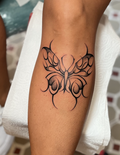 tribal butterfly tattoo black barcelona blackwork